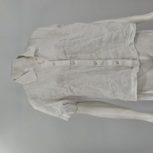 EILEEN FISHER Irish Linen Button Down Cool Comfortable Career